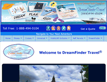 Tablet Screenshot of dreamfindertravel.net